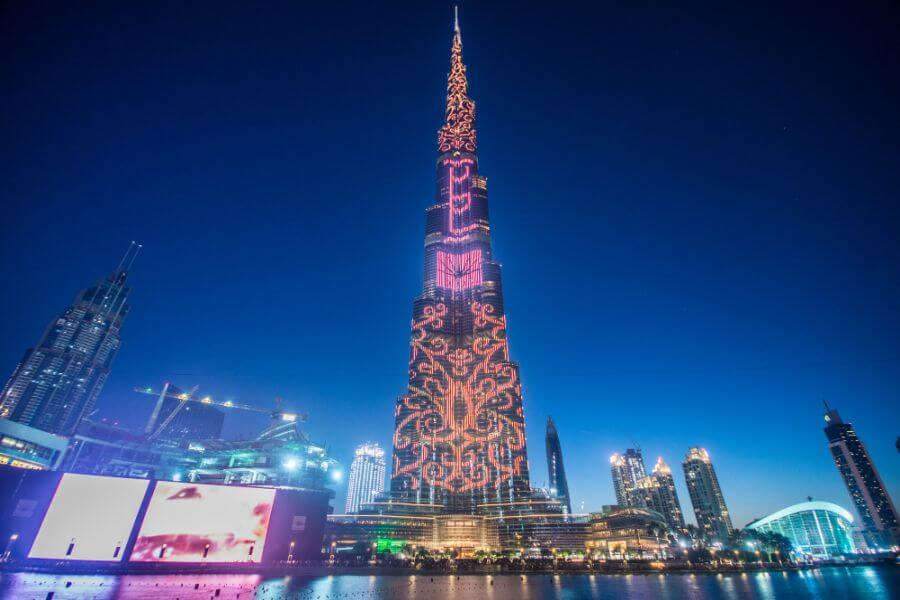 dubaj ceny burj khalifa nocą