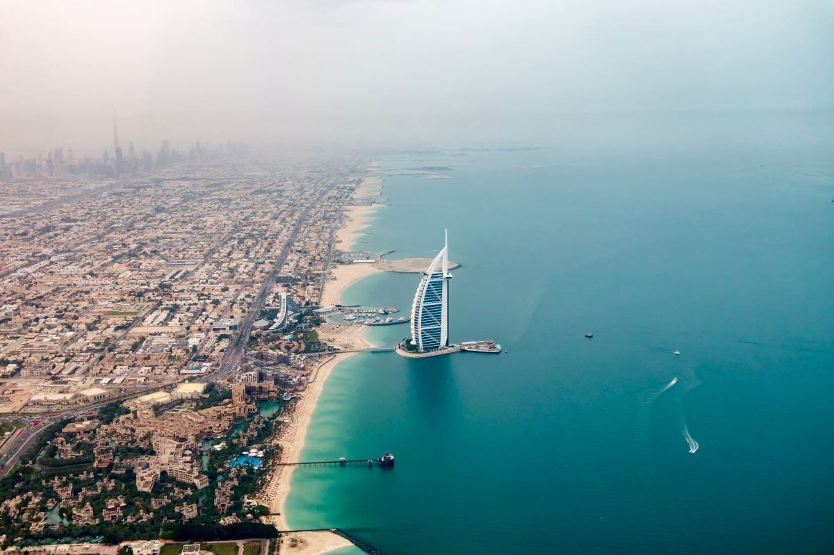 dubaj plaże plaża z lotu ptaka