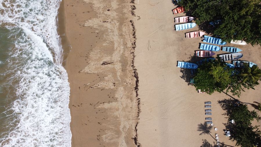 dominikana ile trwa lot widok z góry na plażę