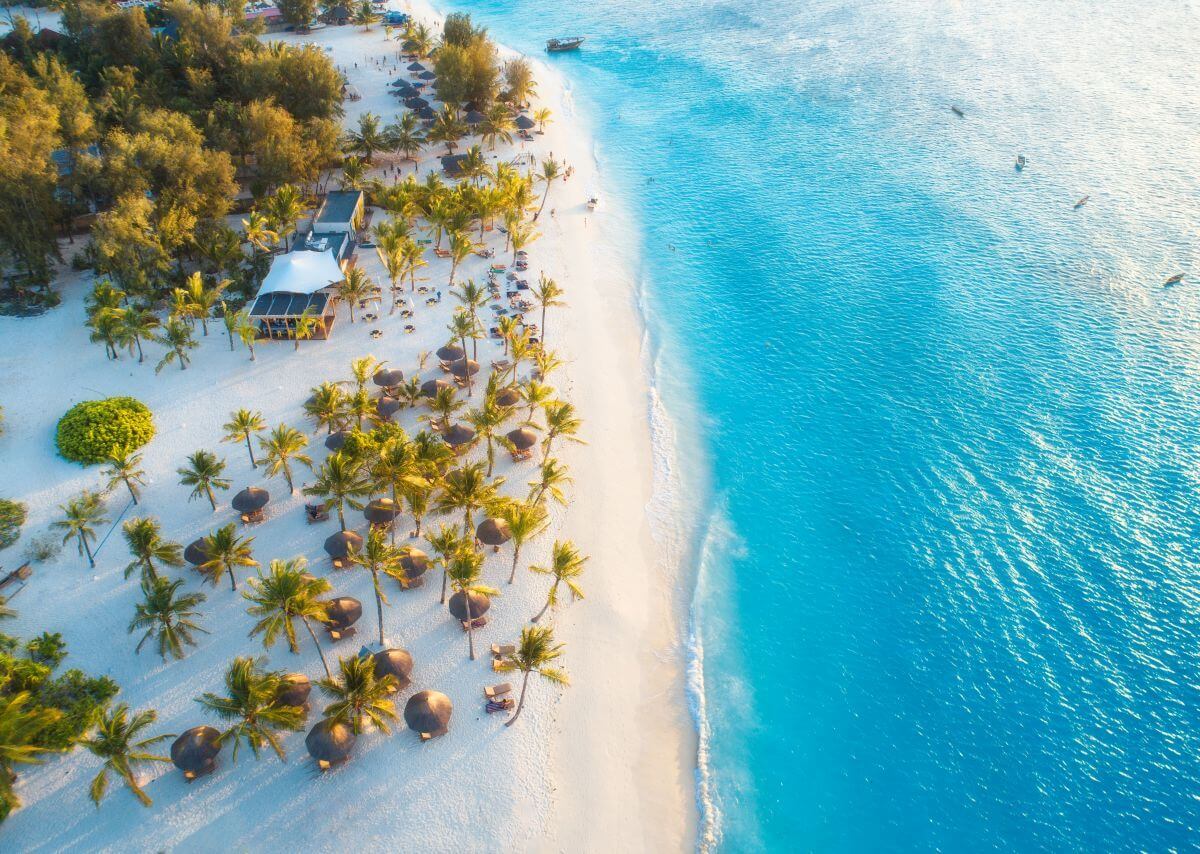 zanzibar kiedy jechać widok z lotu ptaka